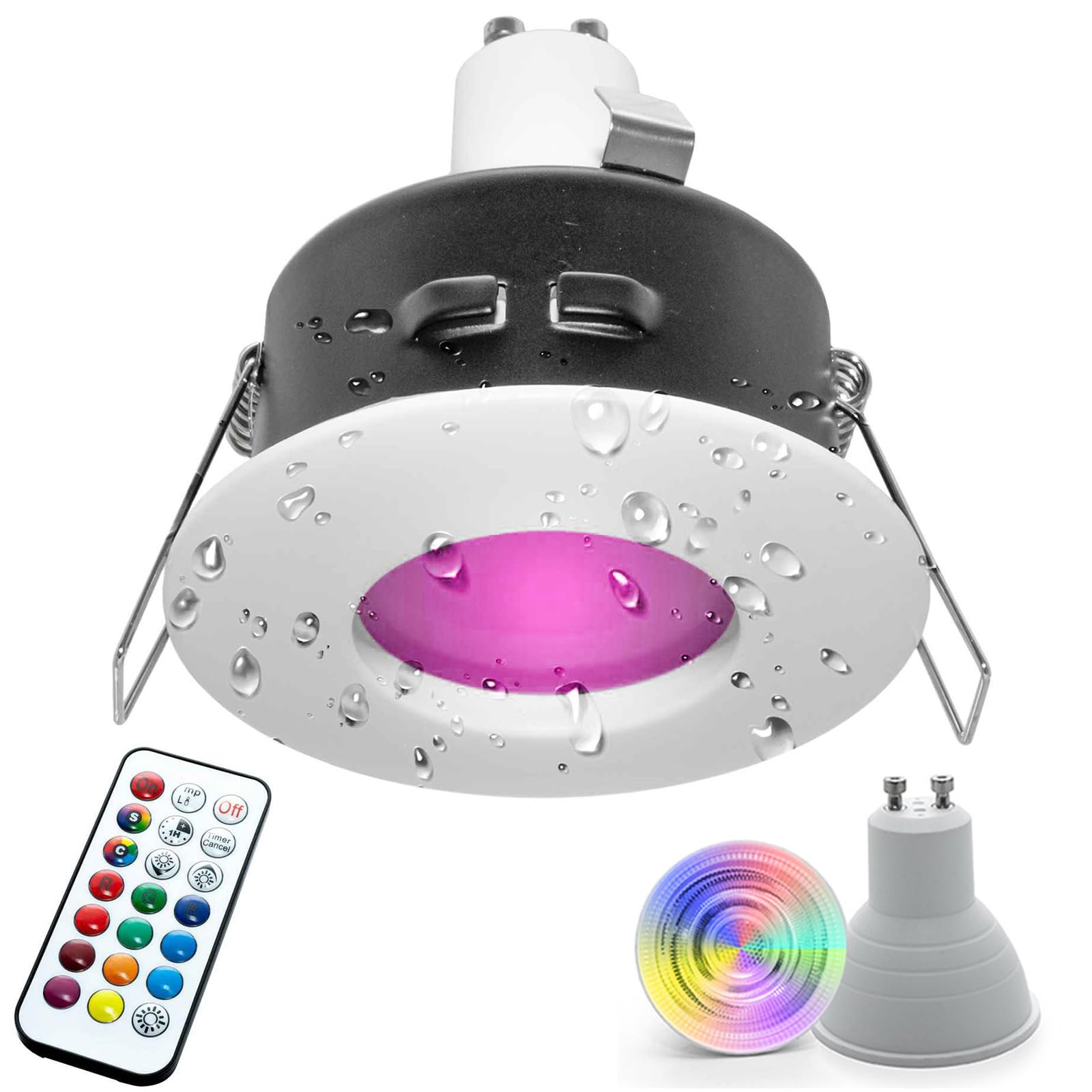 Planetitaly Spot LED Encastrable Rectangulaire 6W CCT IP65 Noir Pour Jardin Et Terrasse