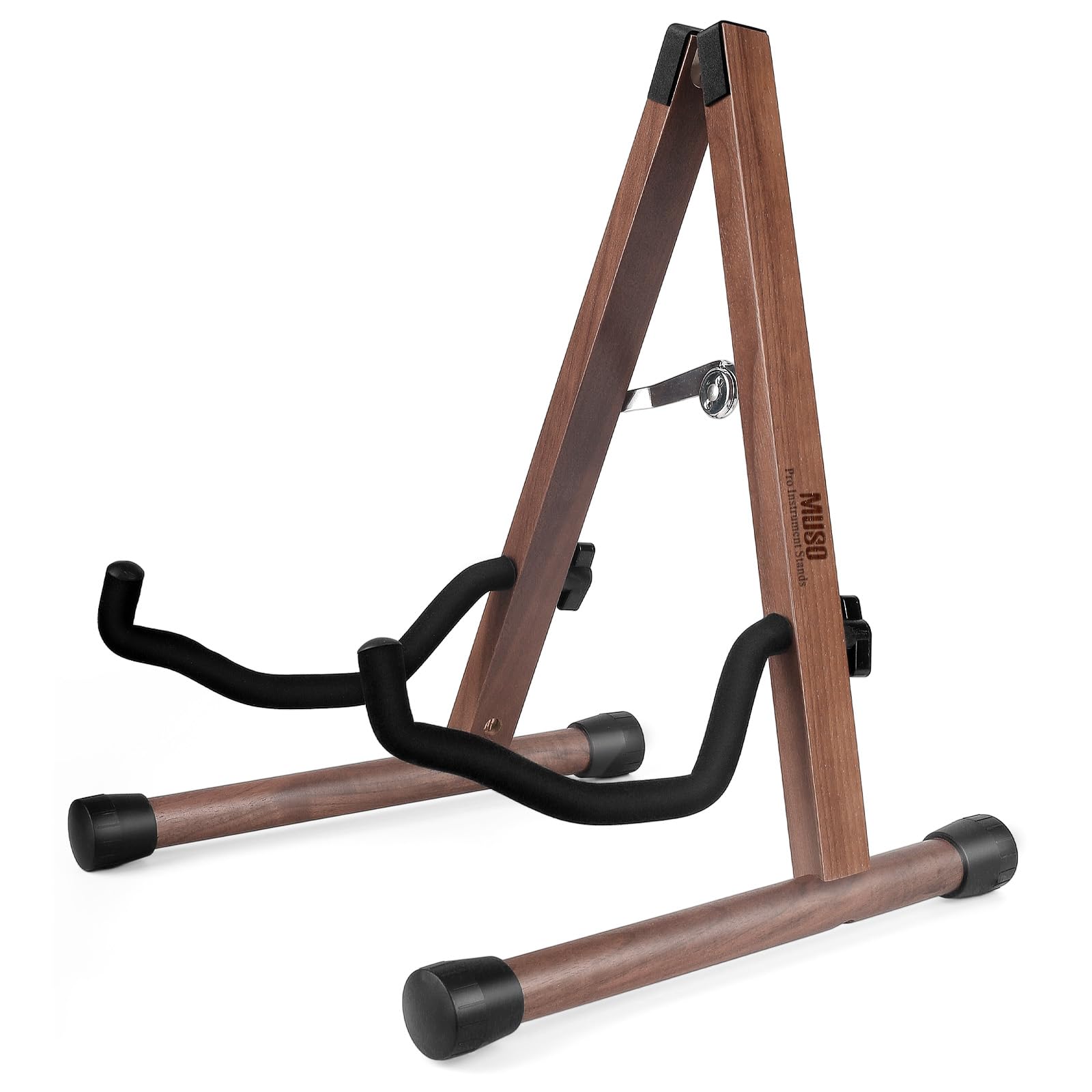 Muso America Black Walnut Guitar Stand, A-Frame Folding, Easy Assembly And Portable, For Bass, Ukulele, Banjo, Cello, Mandolin, Solid Holder, Durable (America Black Walnut)
