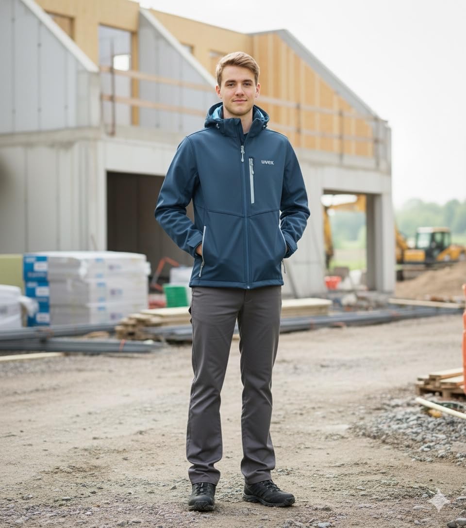 Uvex Tune-up - Chaqueta softshell para hombre, impermeable y cortavientos, chaqueta de entretiempo al aire libre para ocio y trabajo