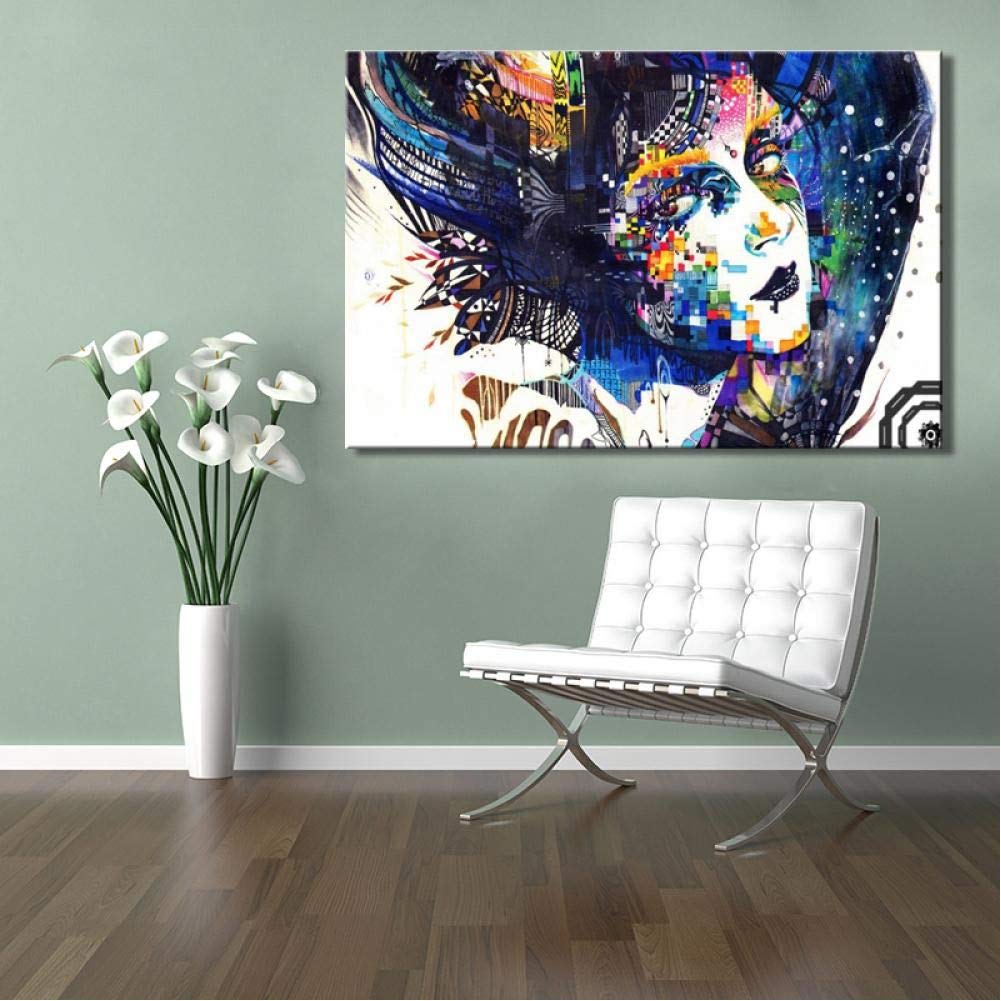 FBXSLH Modern Art Poster Hd Print Canvas Wall Art Painting Abstract Colorful Girl Decorative Pictures Bedroom Decor