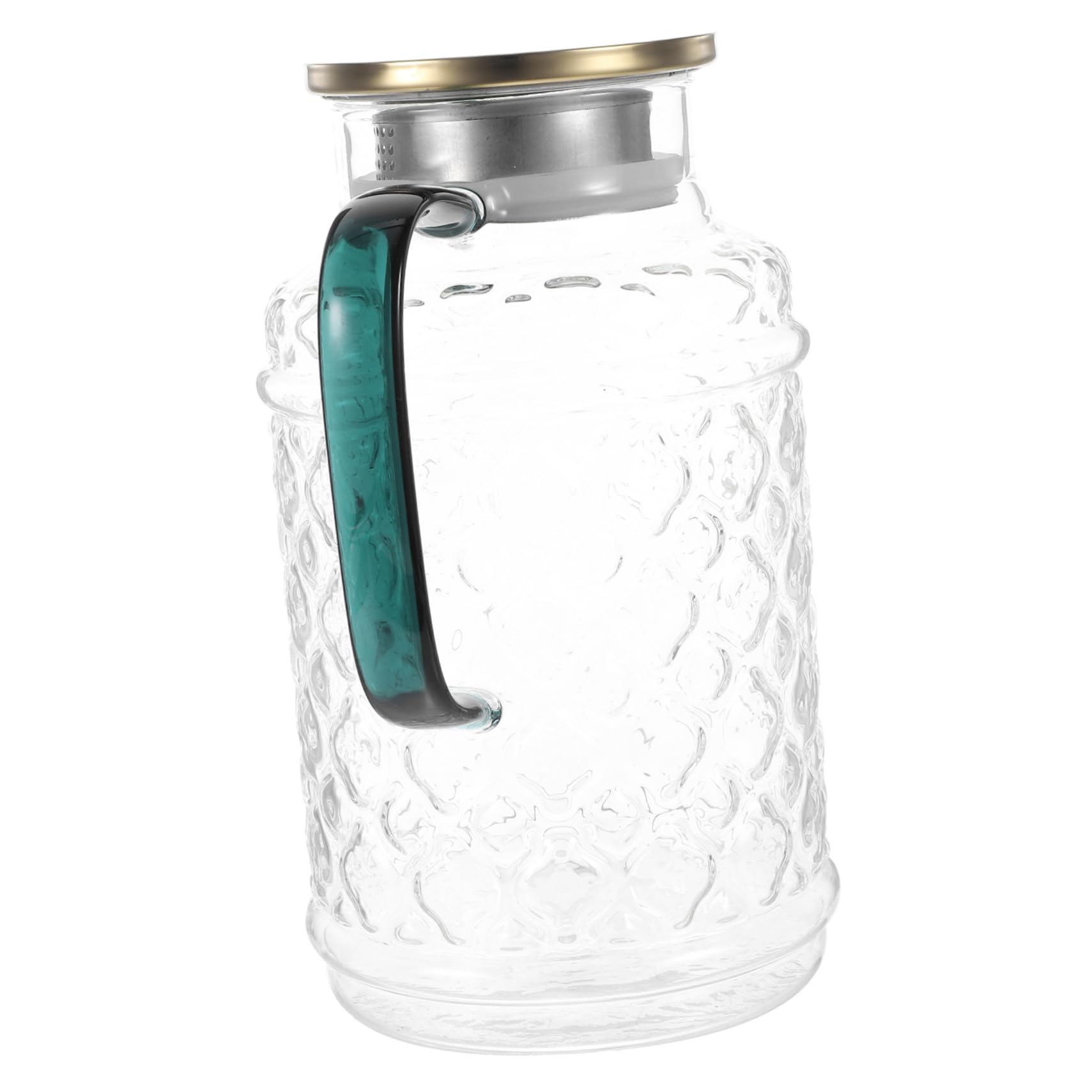 Jarra de Agua de Vidrio con Tapa de 1.7l, Vidrio Grueso Fácil de Limpiar, Diseño Clásico y Delicado para Refrigerador y Bebidas Frías