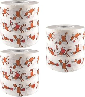 SOLUSTRE 3 Peças De Papel Higiênico De Rena Papel Higiênico De Natal Papel Higiênico Doméstico Papel Higiênico Em Massa Tecido Higiênico Impresso Papel Higiênico Novidade Carretel De Papel