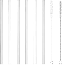 6pcs Replacement Straws for Iron Flask Thermo Flask, Straws with 2 Cleaning Brushes Compatible with Iron °Flask, Thermo Flask, Hydro Flask Wide Mouth Bottle Straw Lid