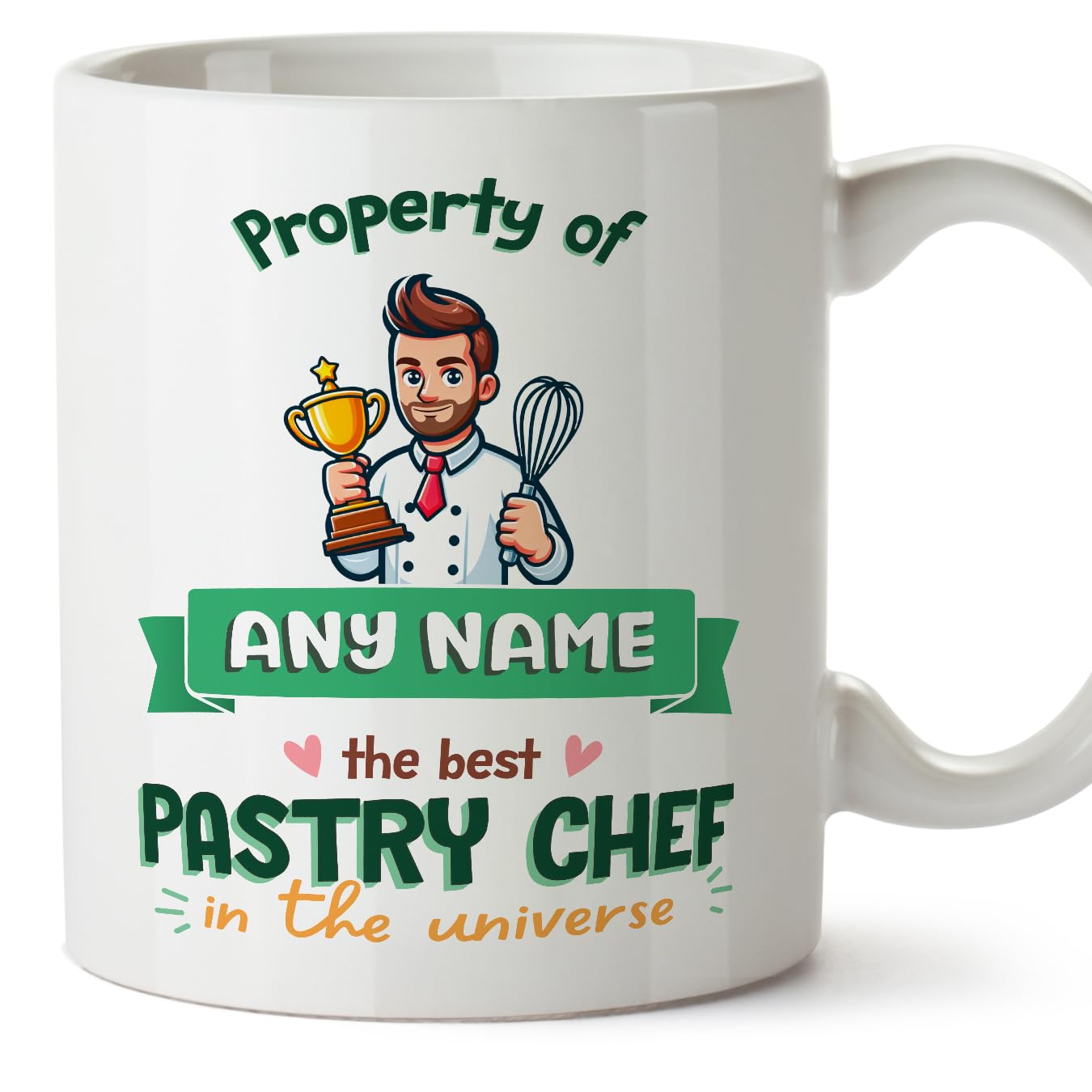 MUGFFINS Personalised Mug for Pastry Chef Man - in English - Property of - Funny Custom Gift for Colleagues - Ceramic 11oz Mug