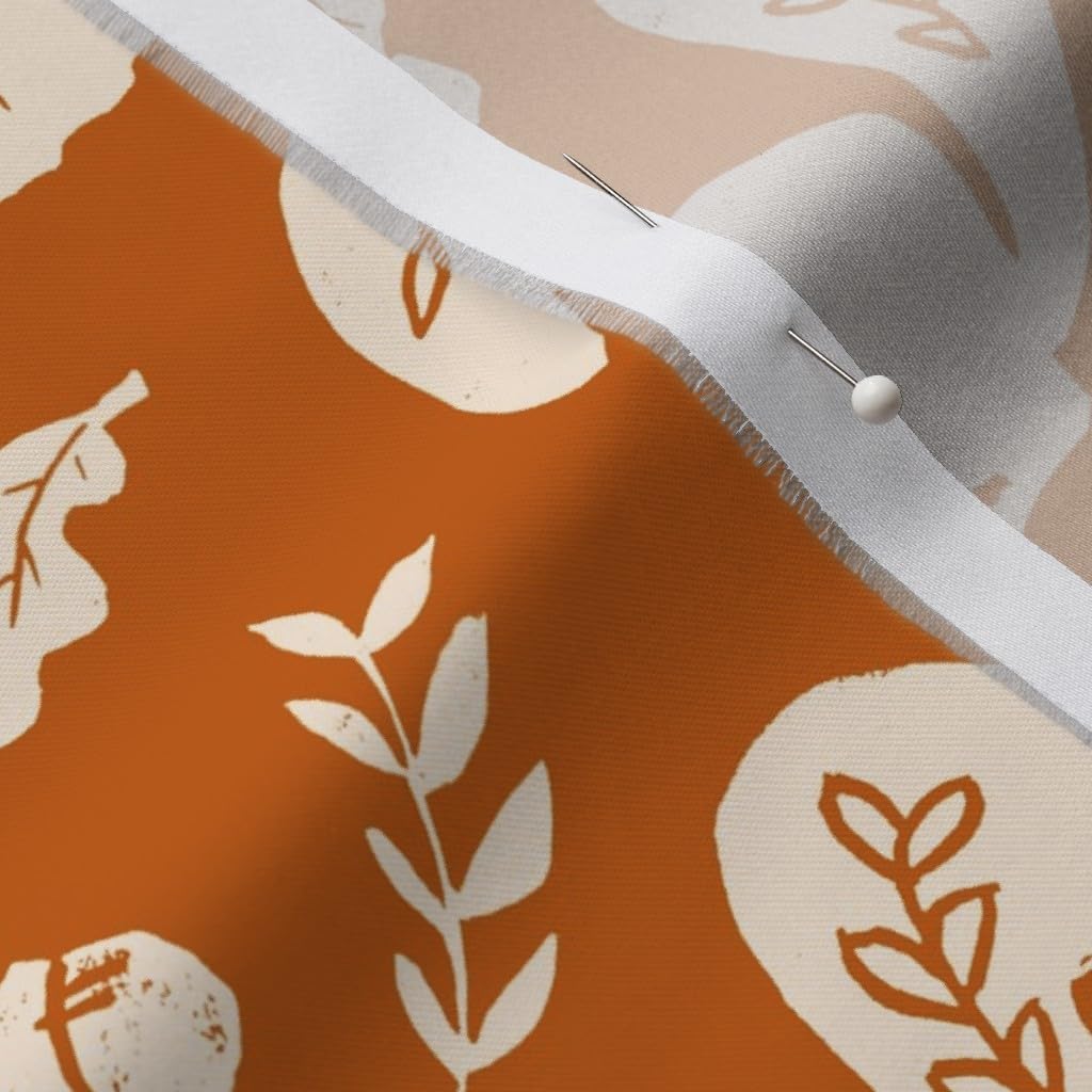 Spoonflower Fabric - Squirrels Fall Autumn Trees Acorn Squirrel Printed on Organic Cotton Sateen Fabric by The Yard - Sewing Quilting Apparel Home Decor