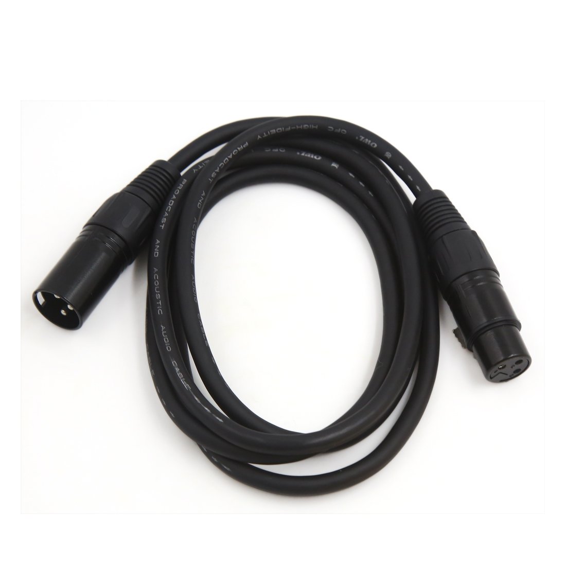 uxcell 1.5m Black 3-Pin XLR Male to XLR Female Stereo Audio Extension Balanced Cord