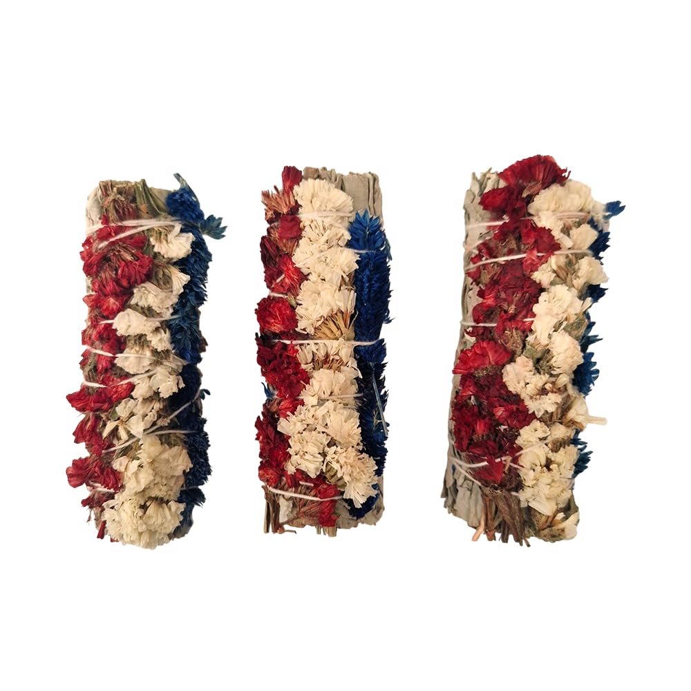 Smudge Stick, Triflower Sinuata Sage 4", Pack of 3
