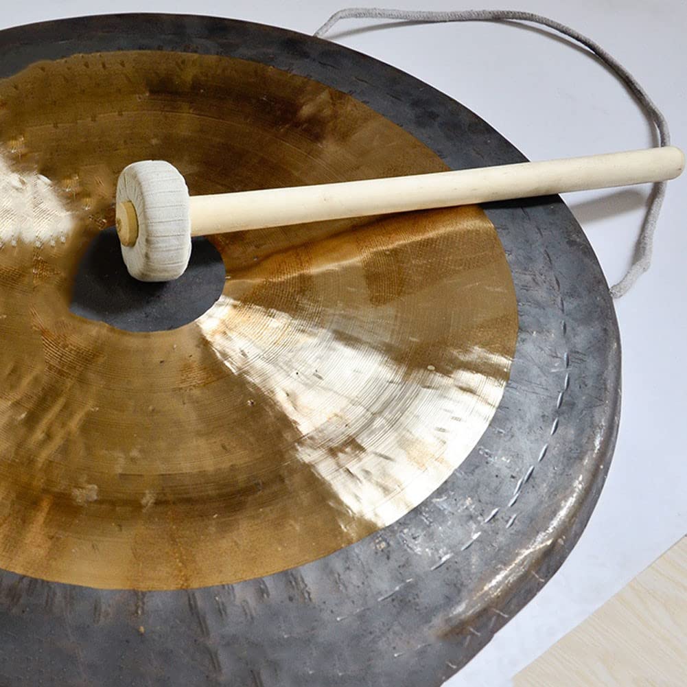 Gong cinese autentico in rame, 60 cm, con martello e cordino, strumento a percussione di alta qualità per musicisti, yoga, meditazione e terapia del suono, tono e risonanza ricchi