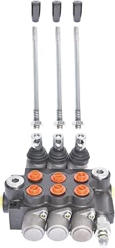 Kimllier Hydraulic Valve 3 Spool 11GPM 3600 PSI SAE Port Double Action Hydraulic Valve Adjustable Release Flavor Handle for Small Tractor Tractor Loader