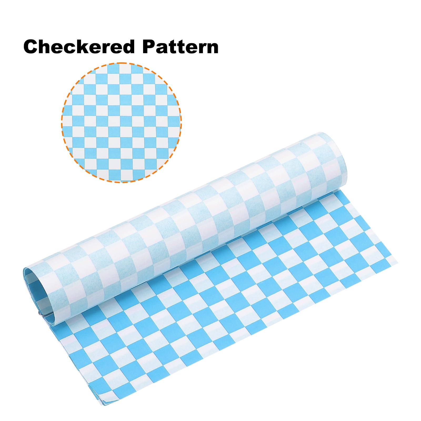 QUARKZMAN 300 Pezzi Carta Oleata A Quadretti 25 X 25 Cm Carta Assorbente Per Alimenti Per Sandwich Carta Da Forno Cestini Da Picnic Pane Hamburger Imballaggio Blu
