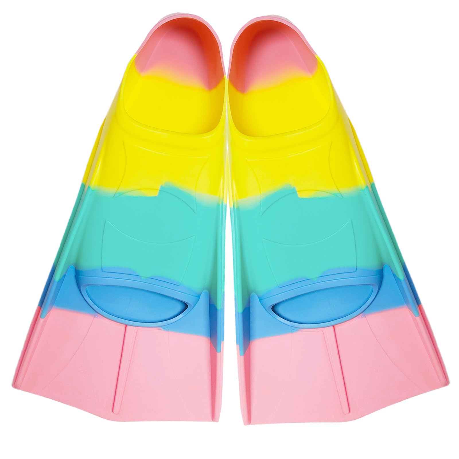 Aletas de natación, aletas cortas para niños, 100% silicona, aletas de entrenamiento para adultos, aletas cortas para aletas unisex, buceo para principiantes, suaves y cómodas