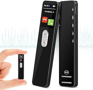 3072KBPS 64GB Digital Voice Recorder, Voice Activated Recorder with Playback, Dictaphone Noise Cancellation with A-B Repeat, Bluetooth Call Mode, Password, Audio Recording Device for Lectures/Meetings
