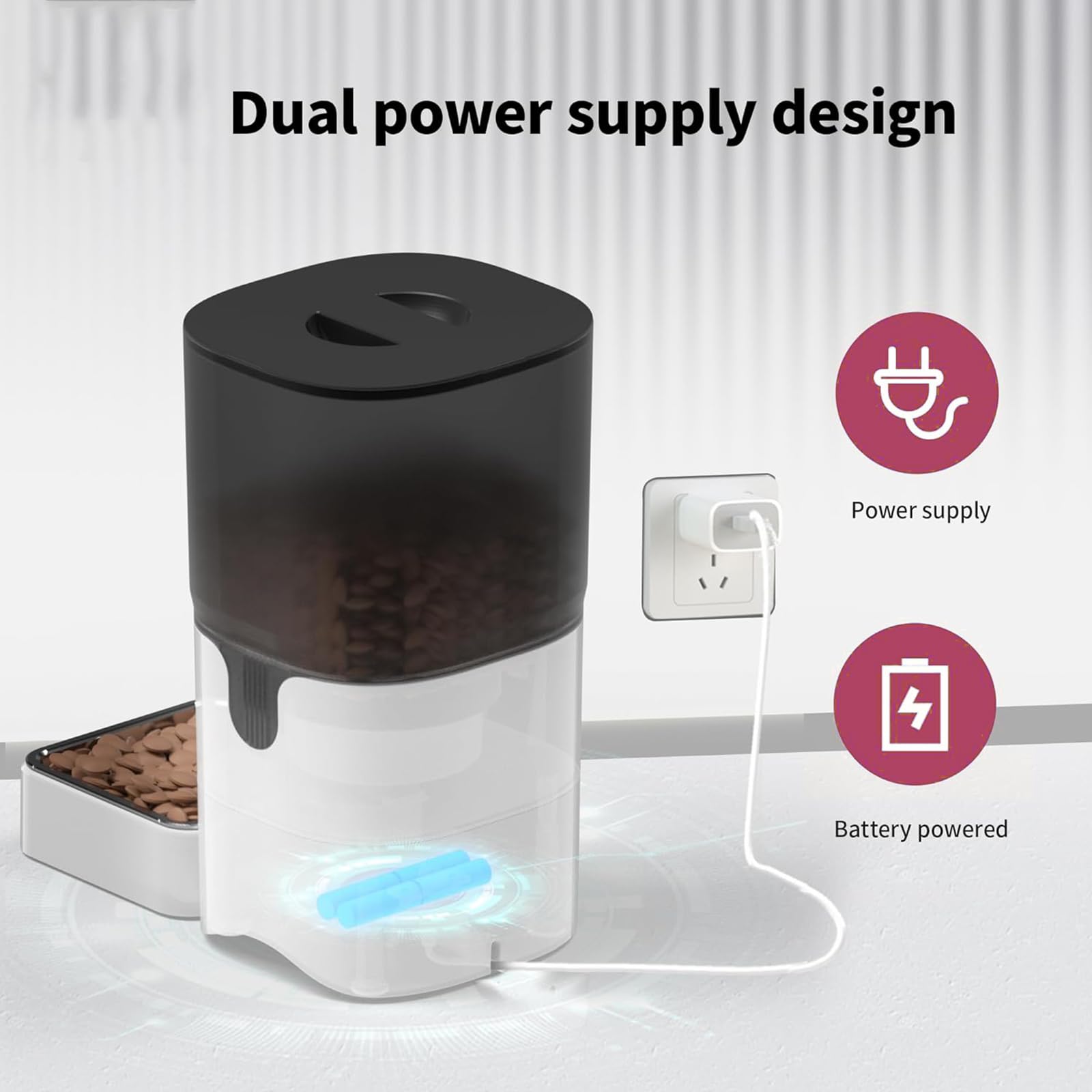Distributeur Automatique De Nourriture 6L avec Contrôle App, Caméra 480P Dispenser Cibo Gatti con Timer Programmabile Distributore Crocchette Gatto con Ciotola in Acciaio Inox