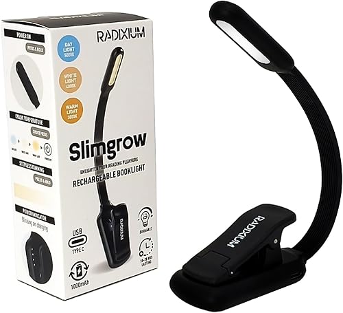 Miniatura 8 de Luz de libro recargable para lectura, 9 luces LED con clip para el cuidado de los ojos con 9 temperaturas de color, atenuación continua, batería de