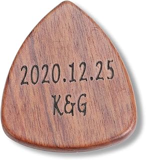 OPALSTOCK Custom Guitar Pick Acoustic Bass Guitar Pick, Personalized Guitar Wooden Engrave Any Message 1 Pack Music Lover Gift for Acoustic Electric Bass Guitar Ukulele (Red guibao)