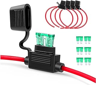 5PCS Inline Fuse Holder, 10/12/14 AWG Gauge Copper Wire, Waterproof ATC/ATO Blade Fuse, Automotive Accessories Universal for Car, Truck, ATV, Boat, Motorbike, Marine (12AWG)