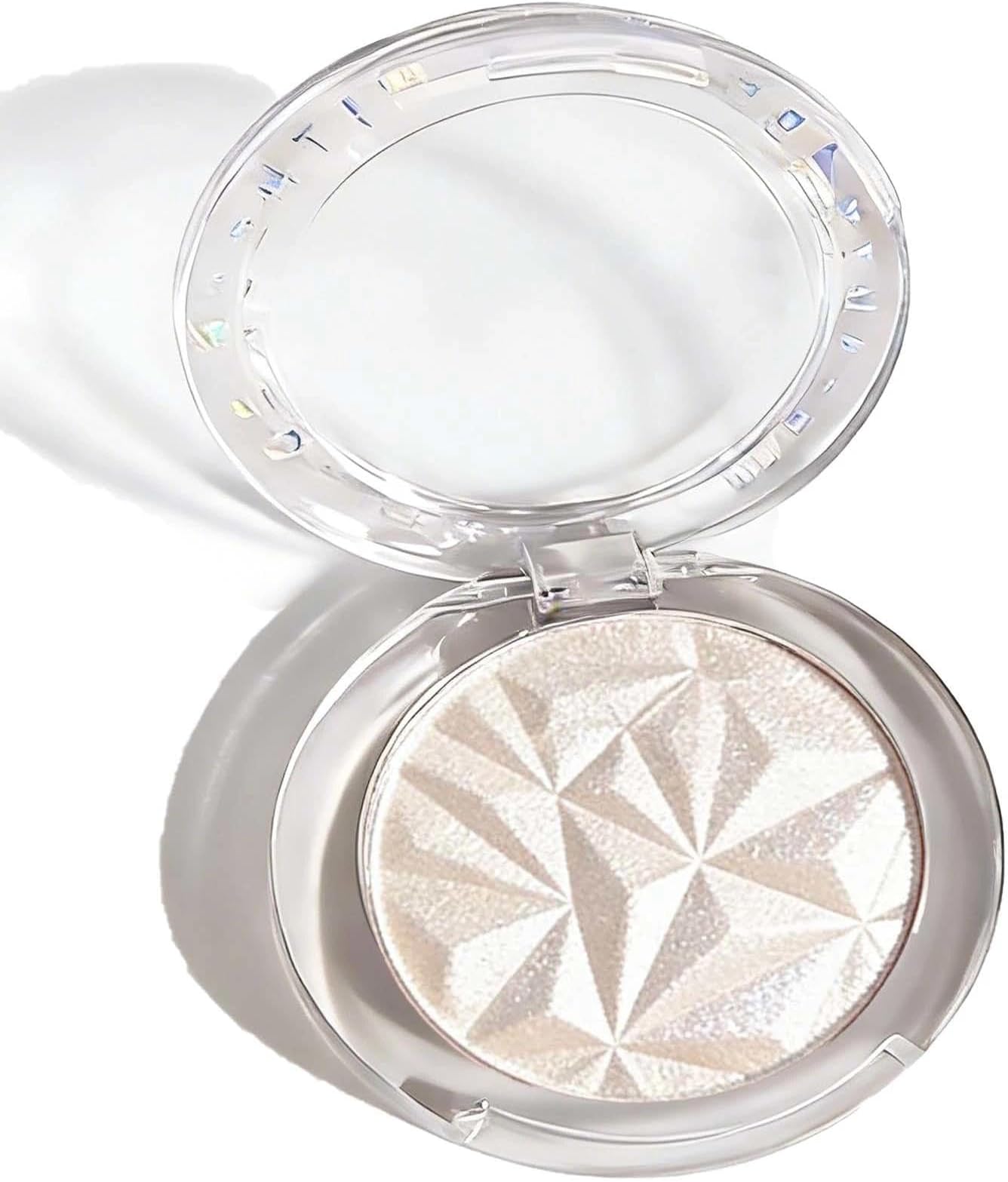 Diamond Shine Highlighter Powder Palette - Face Highlighter & Contouring Makeup with Long-Lasting Lightweight Shimmer, Pearl White