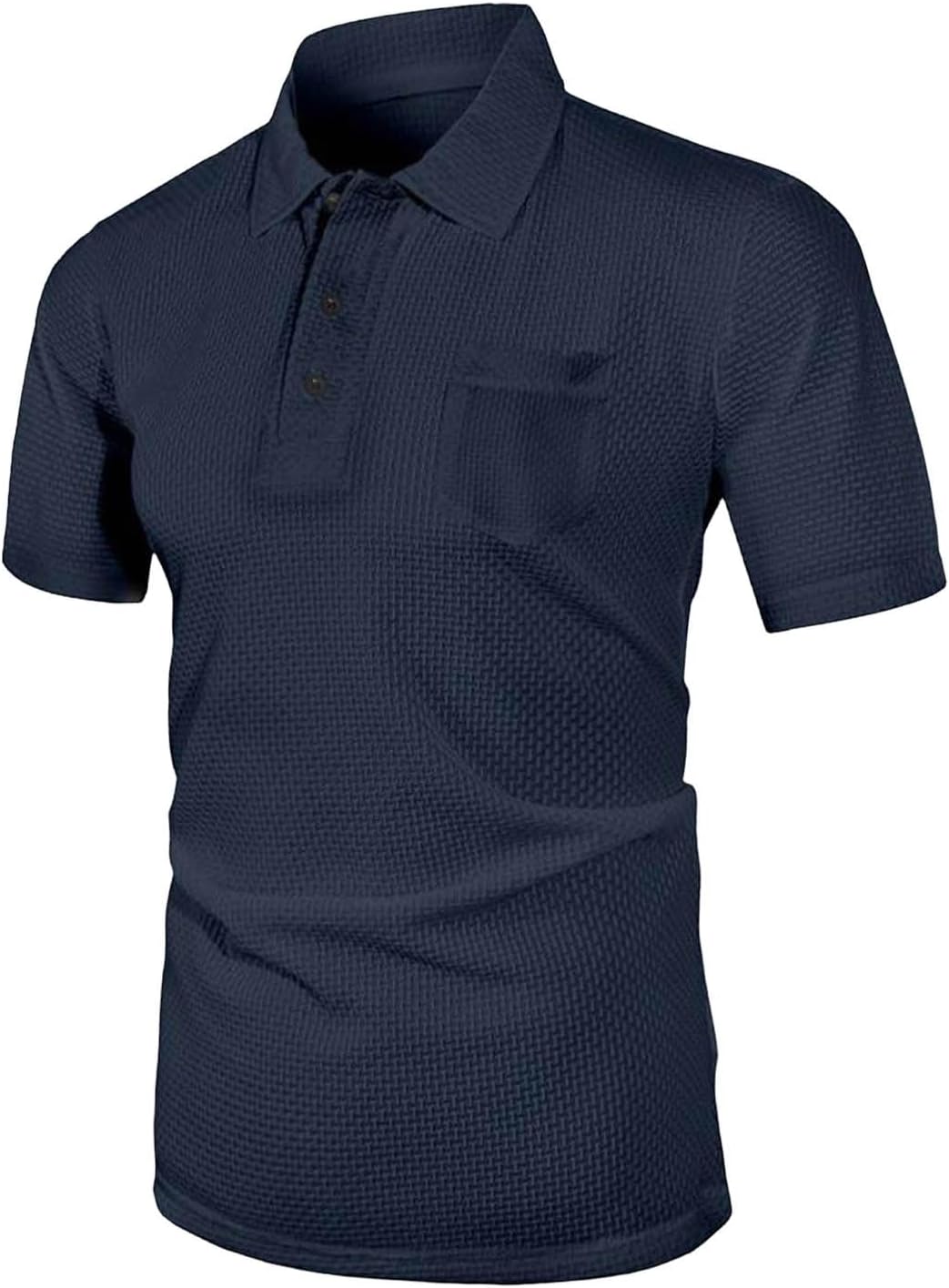Men's Golf Shirts Short Sleeve Performance Quick Dry Breathable Work Business Casual Shirts Lapel Collar Button Tops