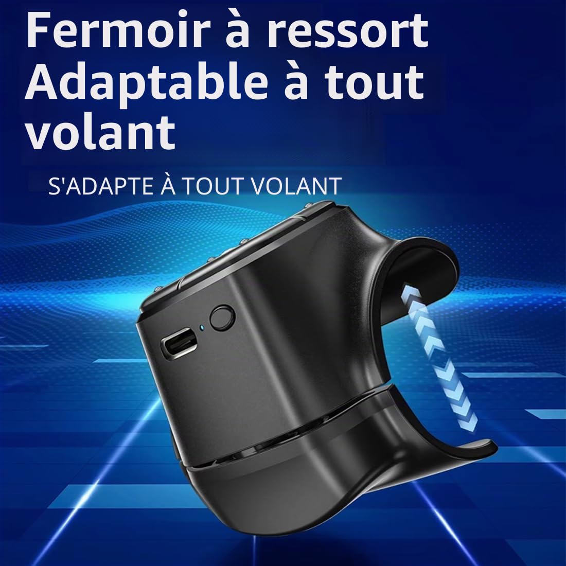 Télécommande Bluetooth, télécommande médias, contrôle de défilement TikTok, contrôleur de Musique, pour Voiture Moto vélo, Bouton intégré au Volant, Batterie Rechargeable, Compatible iPhone Android.