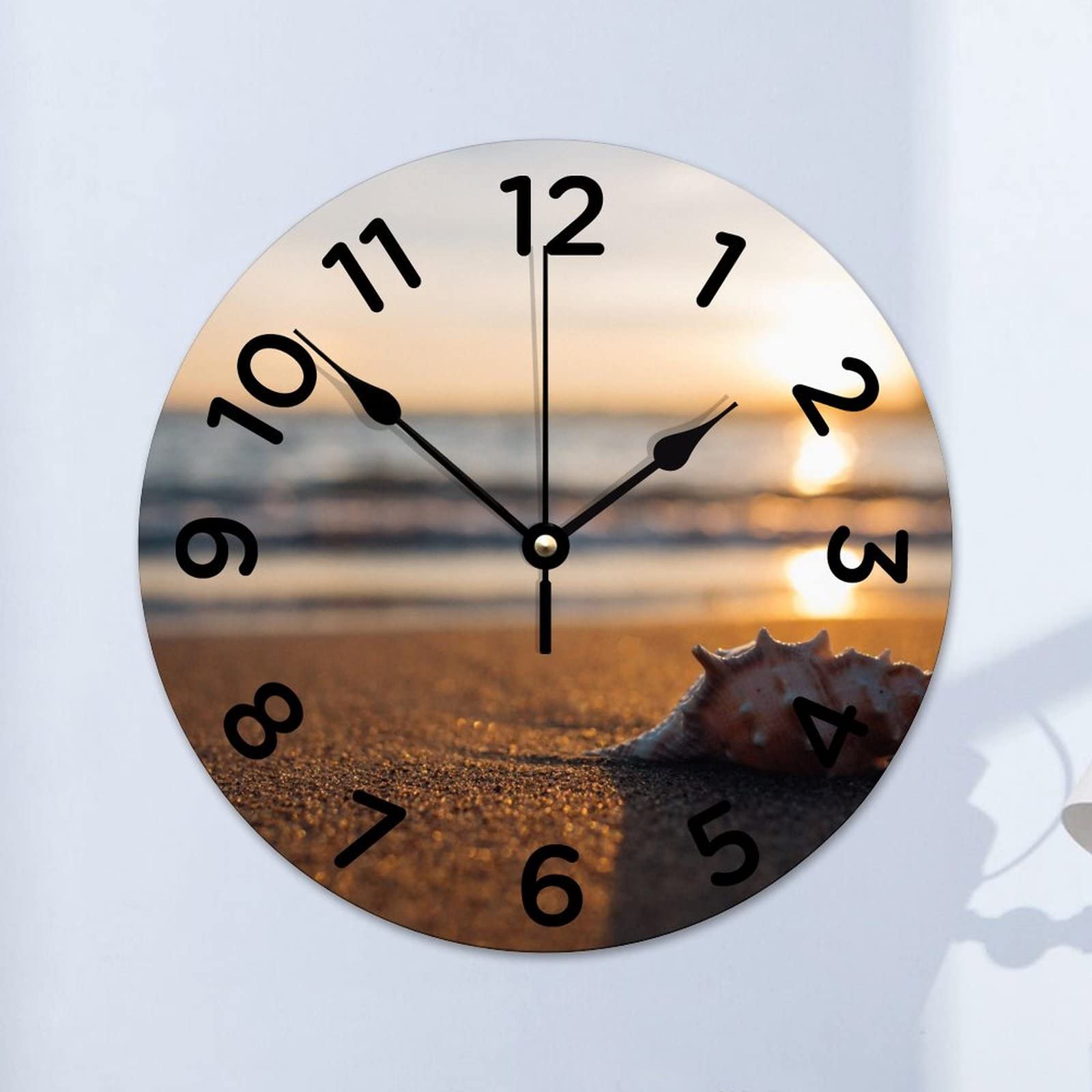 Horloge murale en bois silencieuse pour une ambiance bord de mer