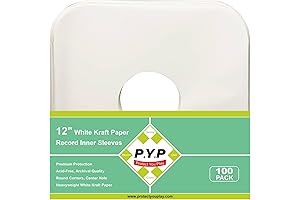 100 Pack Heavyweight Vinyl Storage Sleeves for 33 RPM Records
