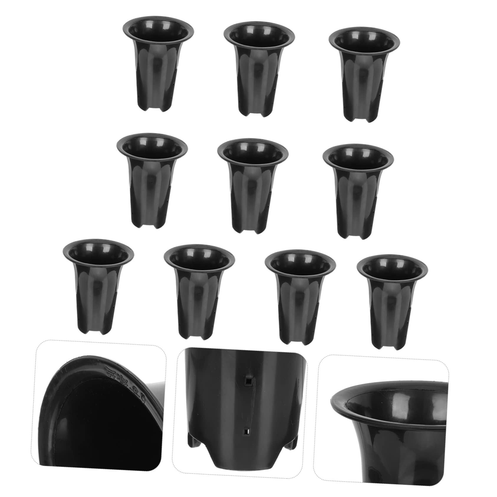 BESTonZON Pots pour Orchidées Lot de 10 en Plastique Noir Contrôle des Racines, Surface Simple, Solide et Résistant, pour Jardin et Plantes D'intérieur
