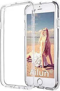 جراب لموبايل ايفون 8 بلس - 7 - غطاء حماية لين 360 درجة مصنوع من البولي يوريثين الحراري الامام مع ظهر البلاستيك الصلب - واقي شفاف فائق النحافة -