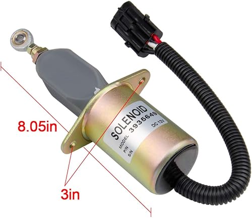 Miniatura 2 de Reemplazo 12V solamente combustible apagado solenoide 3" para 5.9L o 8.3L Cummins motor diesel 3935649