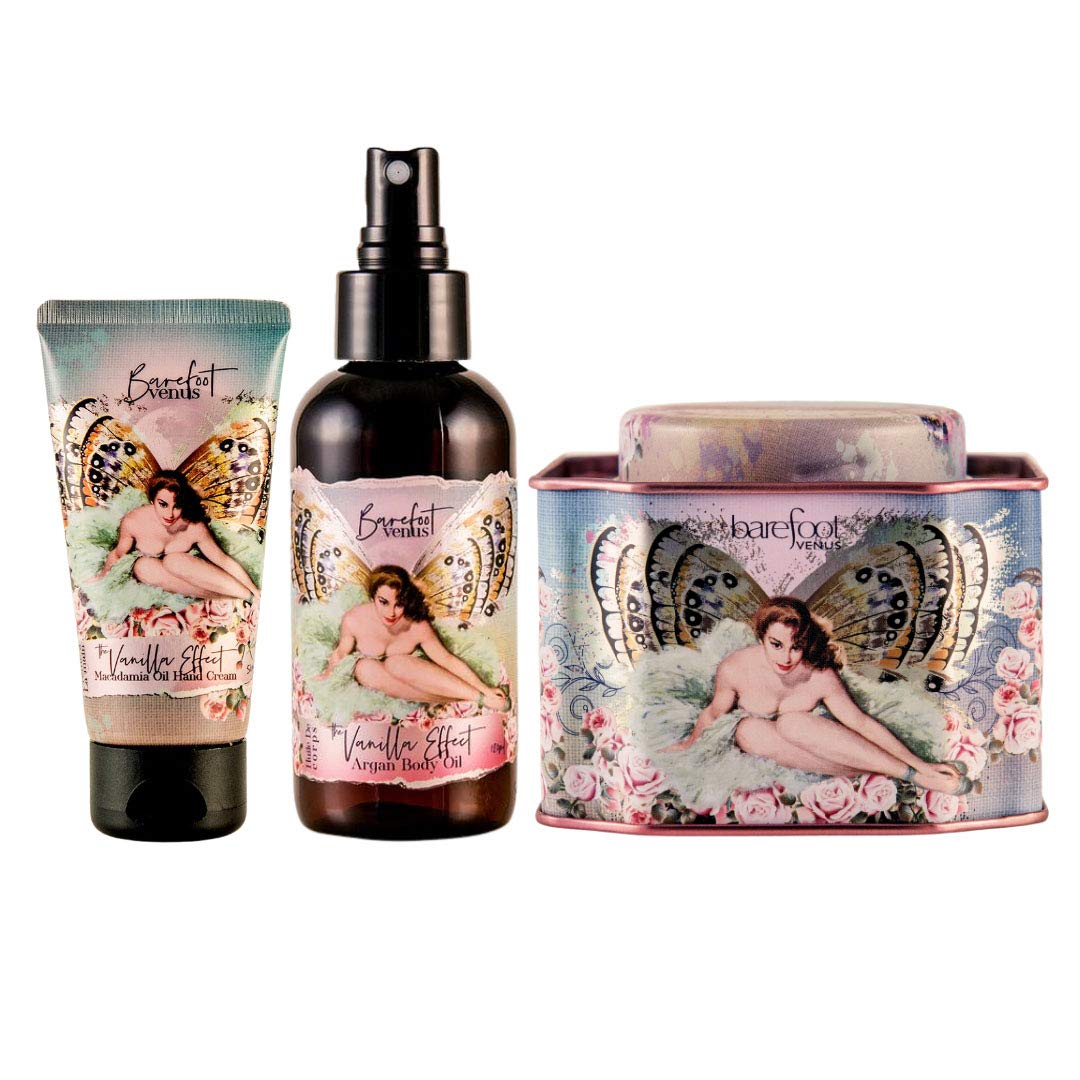 The Vanilla Effect Bath Soak, Hand Cream & Argan Oil Body Care Gift Set