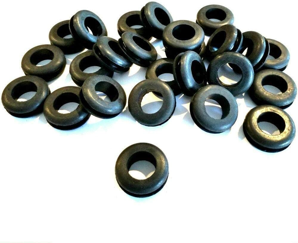 Pack of 25 Rubber Grommets 3/4 Inside Diameter - 3/16 Groove Width - Fit 1-1/16 Drill Hole