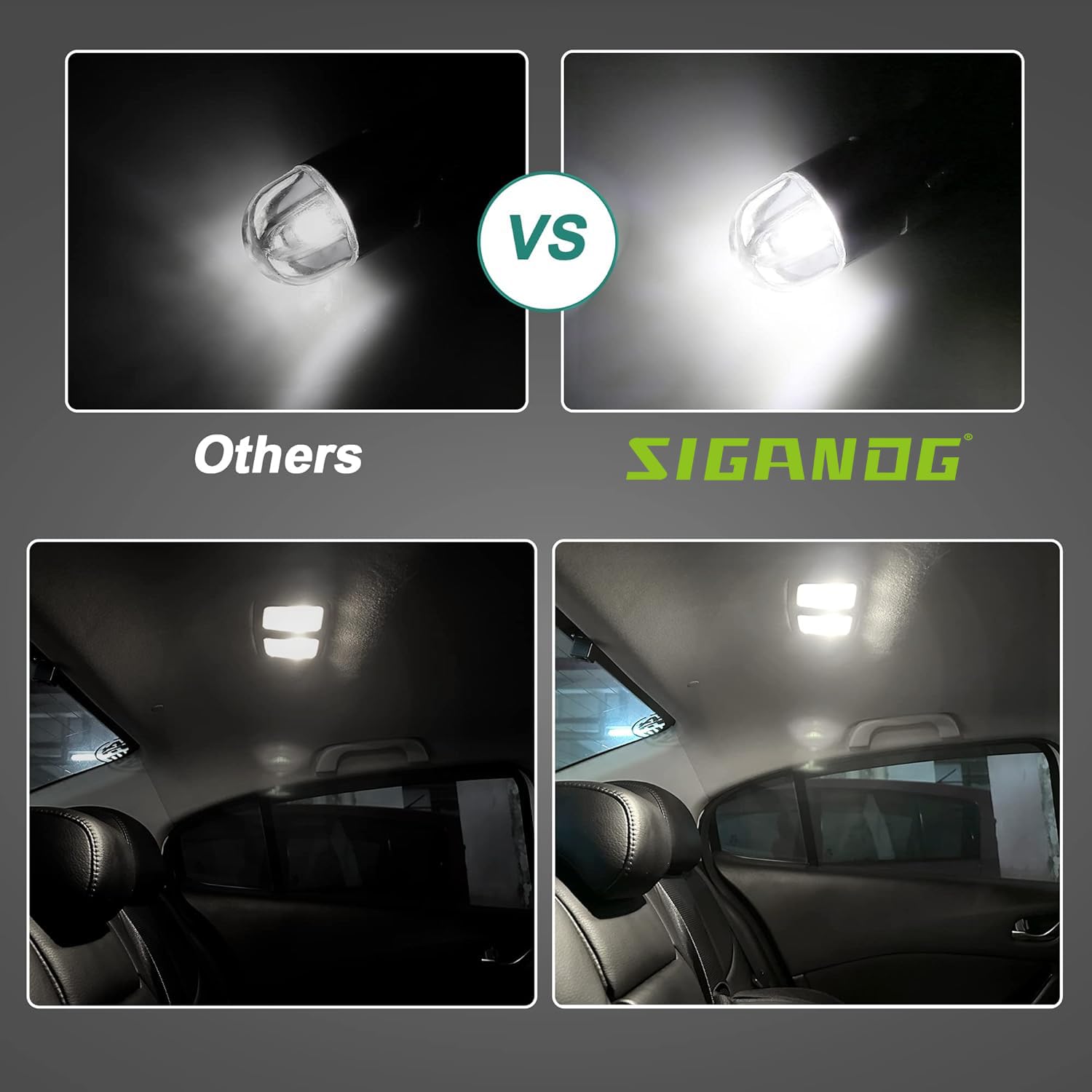 10 Pezzi lampadina W5W T10 LED Canbus luce di posizione 194 168 2 LEDs 3030SMD 12V 6000K (Bianco), Per luce targa Lampadine a mappa Interior Segnale Cupola Cruscotto