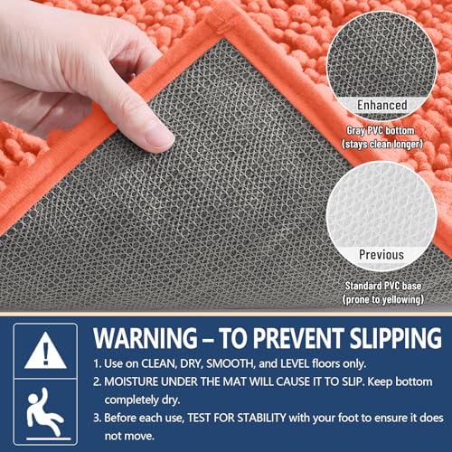 Image of Arotive Luxury Bathroom Ruuner Rugs 60x24, Extra Soft Thick Absorbent Shaggy Chenille Bath Rugs, Machine Wash Dry, Bath Mats for Bathroom Floor, Tub and Shower, Home Decor Accessories, Coral
