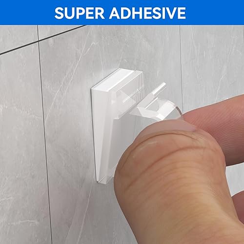 Miniatura 4 de Clips de cable con cintas adhesivas fuertes, organizador de cables para automóvil, oficina y hogar (transparente-CC06 (50 unidades)