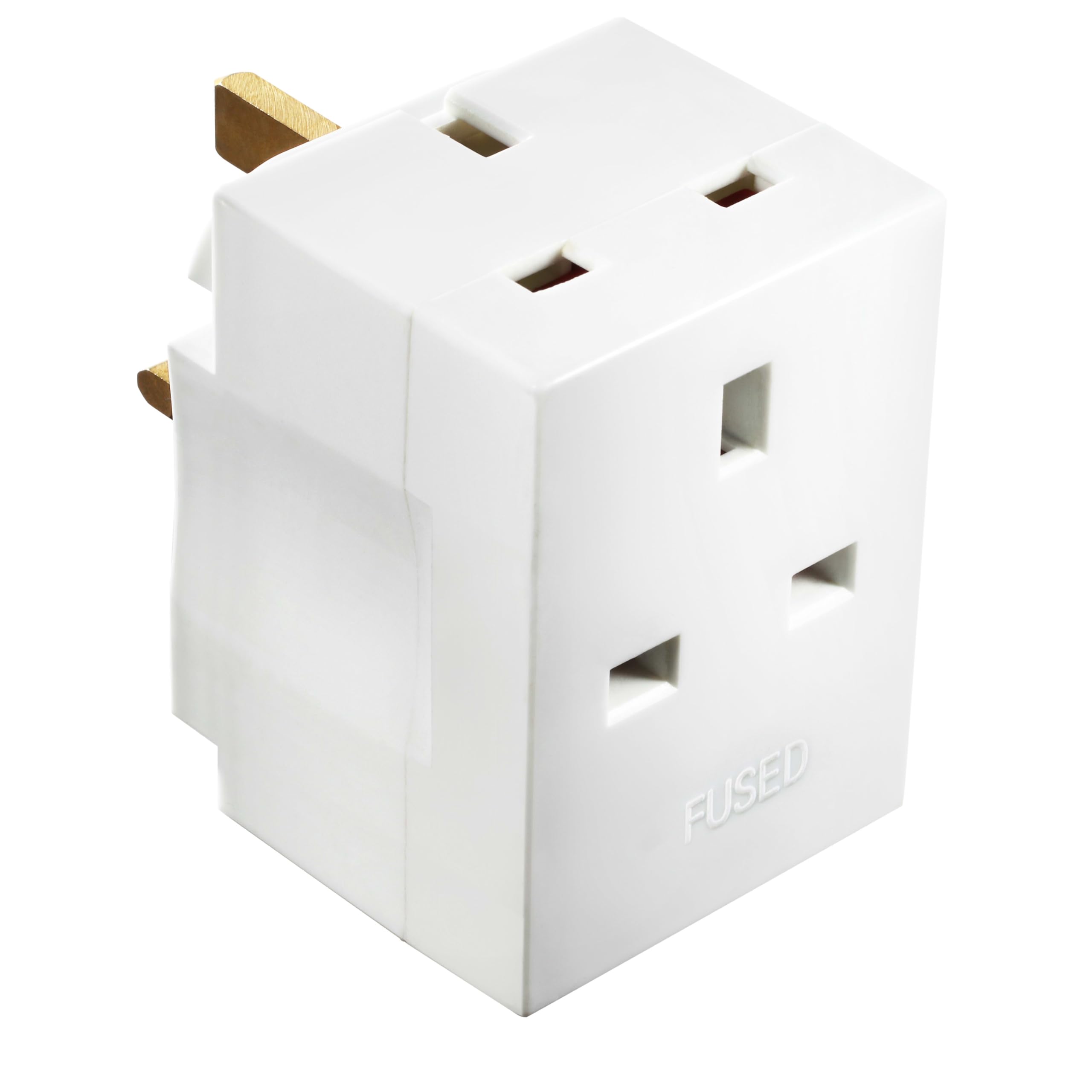 Masterplug Multi Socket Plug Adaptor, Three Sockets, 7 x 7 x 5 cm
