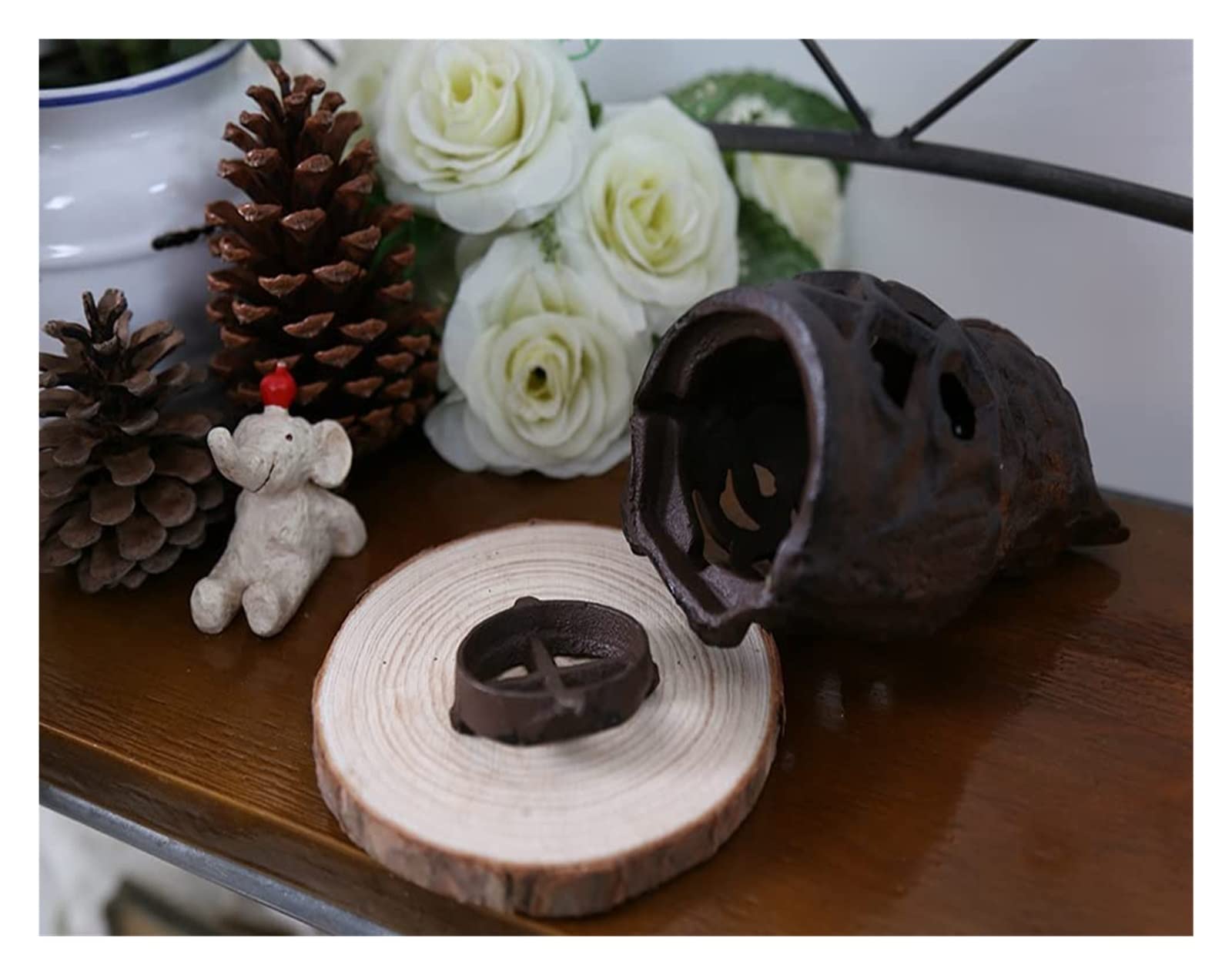 Ätherischer Ölbrenner, Wachsschmelzbrenner, Eule Keramik Teelicht Diffusor Teelichtwachs Schmelzwärmer Duftölbrenner Kerzenbrenner (Eule) (Color : Owl)