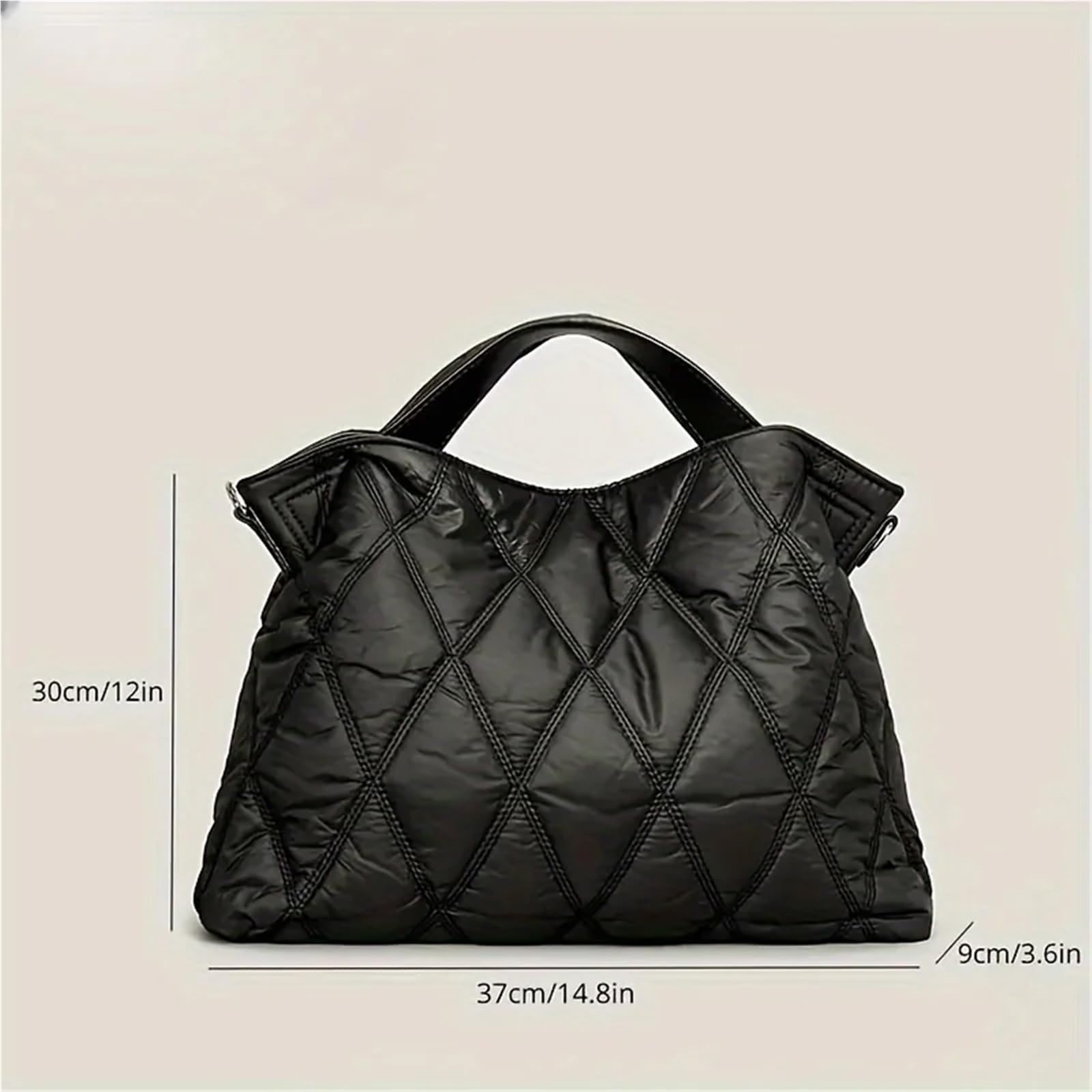 Bolso Acolchado Mujer Bolso tote acolchado moderno con diseño de rombos de nailon, bolso de mano y acolchado for mujer.