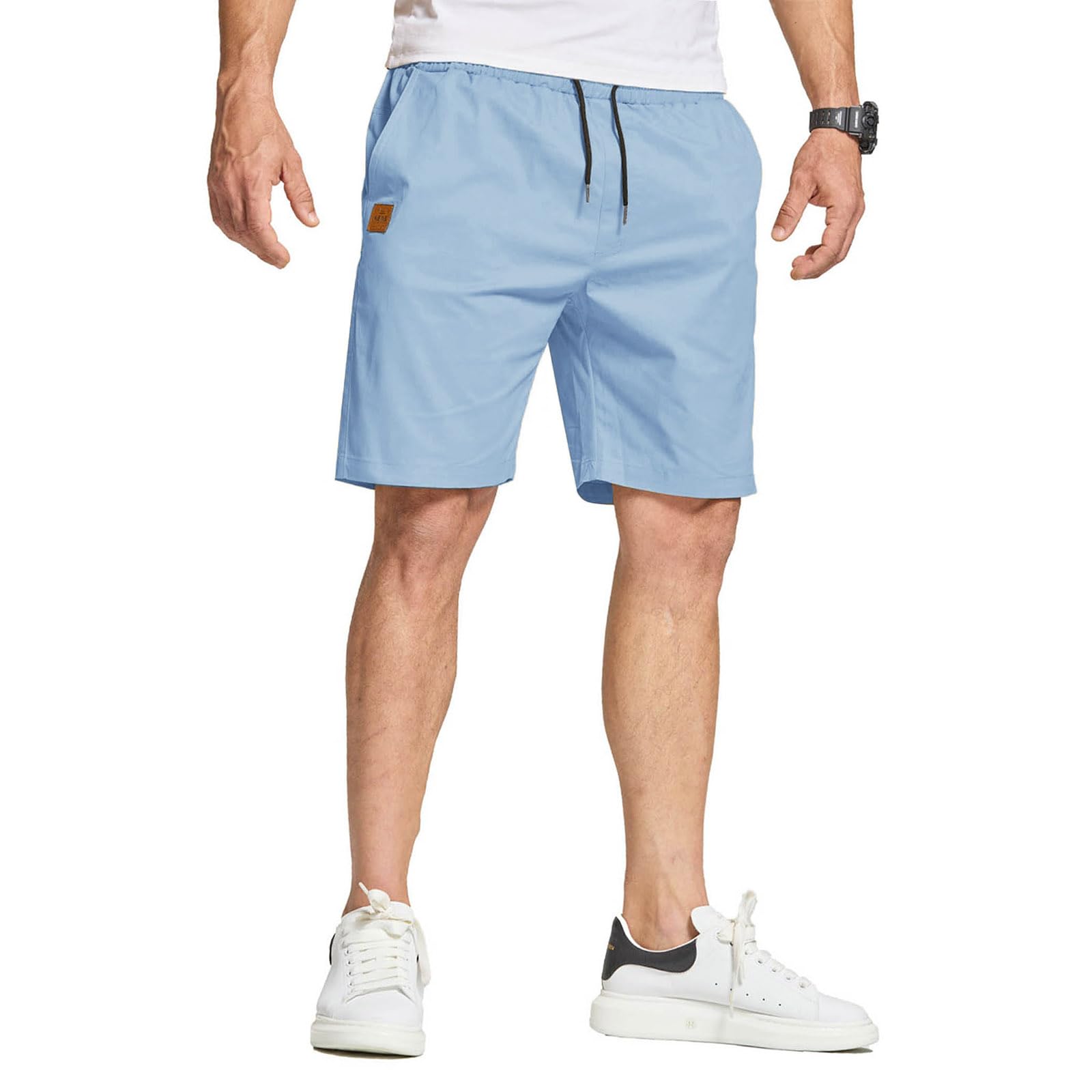 JustSun Kurze Hosen Herren Baumwolle Shorts Herren Sommer Chino Freizeithose mit Taschen