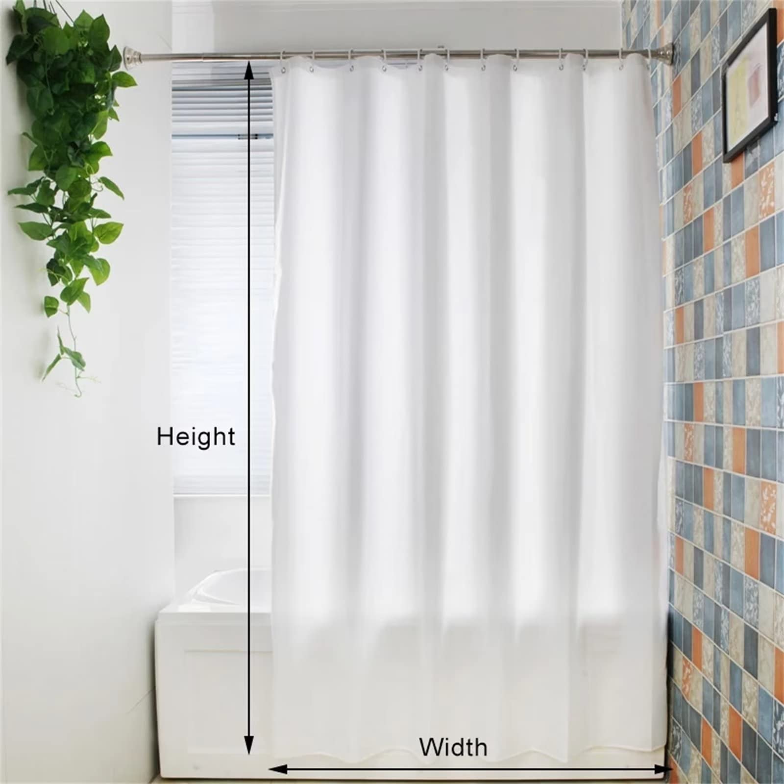 Zasłona prysznicowa, motyw bożonarodzeniowy, do łazienki, tekstylna, antybakteryjna, nadaje się do prania, z haczykami, szer. 200 x dł. 220 cm – 481 cm