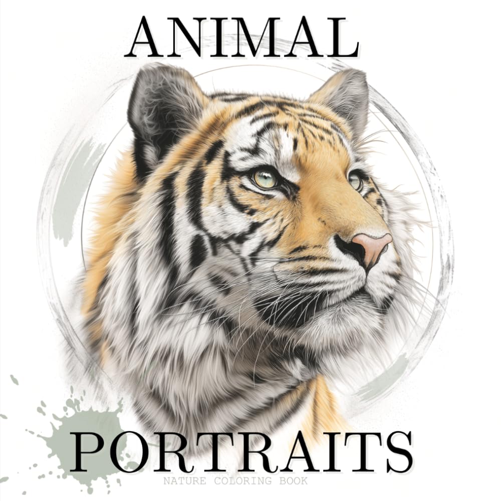 Realistic Animal Portraits Coloring Book for Teens, Adults, and Seniors: Grayscale Nature, Forest, Woodland, Ocean & Wildlife Drawings in a Vintage ... Book Set for Teens, Adults and Seniors)