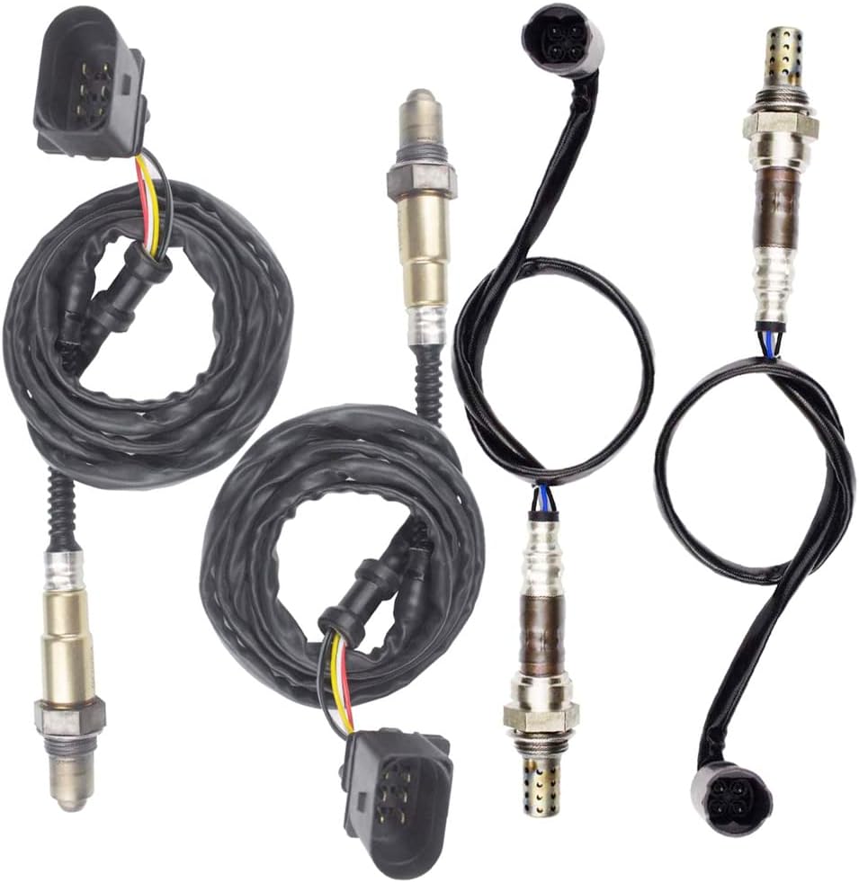 4PCS Oxygen O2 Sensor 1 & 2 for 2004-2006 BMW 545I 645Ci 4.4L; 2003-2006 Porsche Cayenne 4.5L Upstream + Downstream