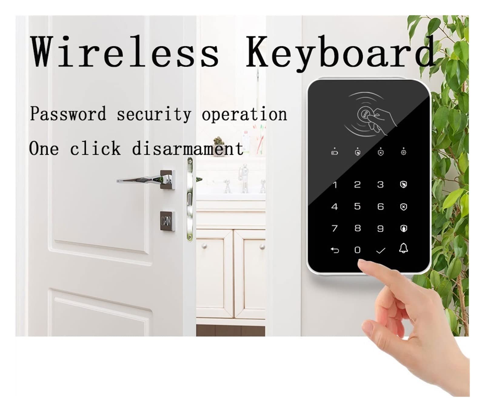 Clavier Tactile Sans Fil 2pcs RFID Bras De Carte Ou Désarmement Le Clavier De Mot De Passe For L'hôte D'alarme À La Maison Intelligente Tuya WiFi GSM Système D'alarme