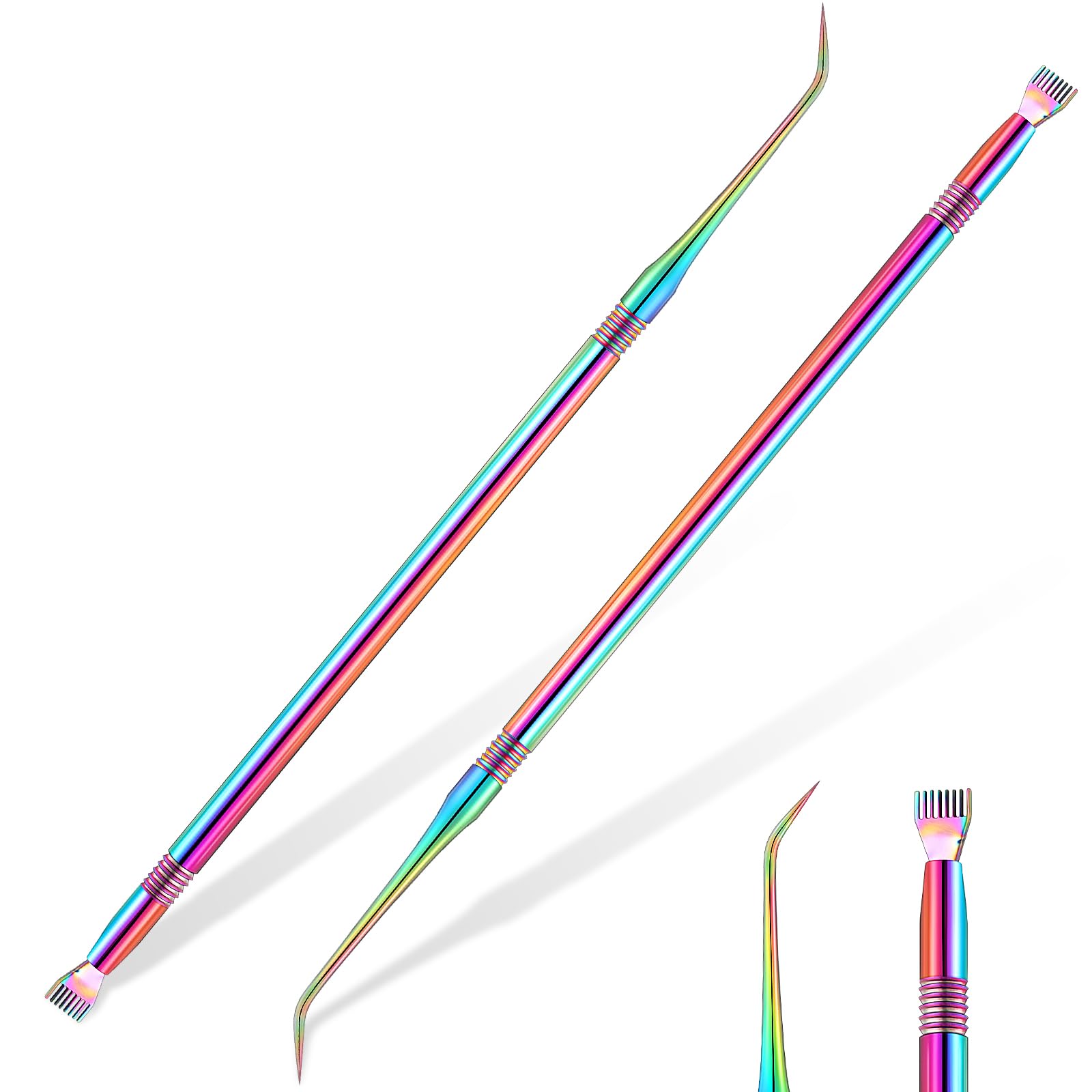 Chumia 2 Pcs Lash Lift Tools Stainless Steel Separator Rods, Multi Color
