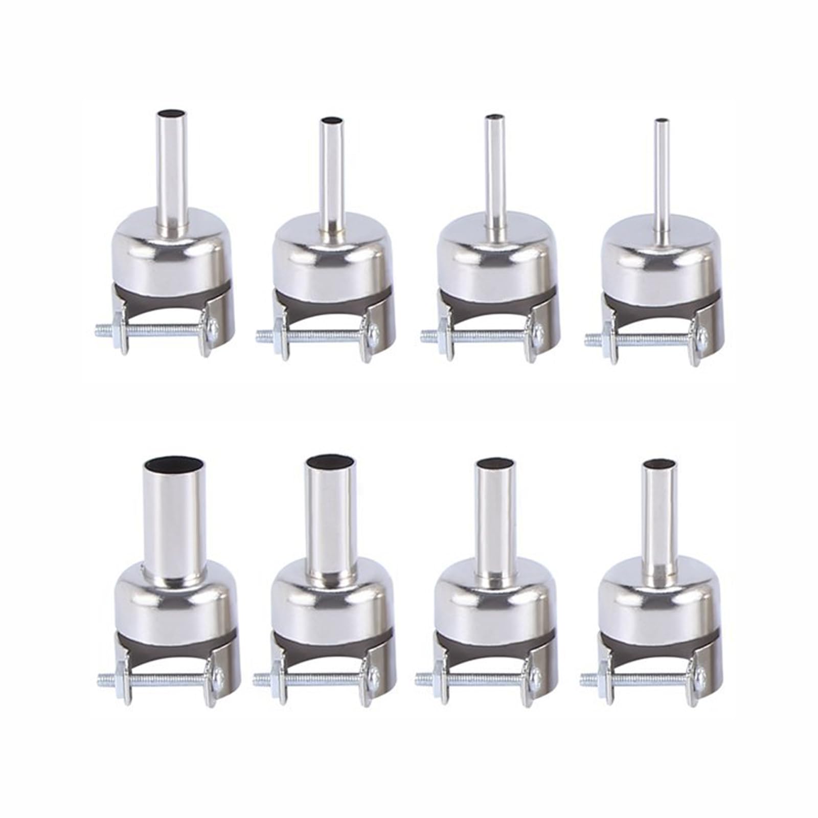 8 Pcs Stainless Steel Heat Gun Replacement Nozzles Kit Universal Attachment Tips for 850 852 950 Hot Air