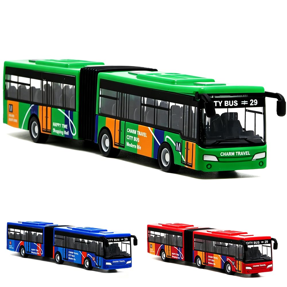 Spiritzohic Bus Car, Play Vehicles Bus Model Car Pull Back Vehicle Alloy Diecast Vehicles Mould Pull-Back Buss Cars Model Mini Friction Powered City Play Vehicle Gift for Birthday Carnival(Yellow)