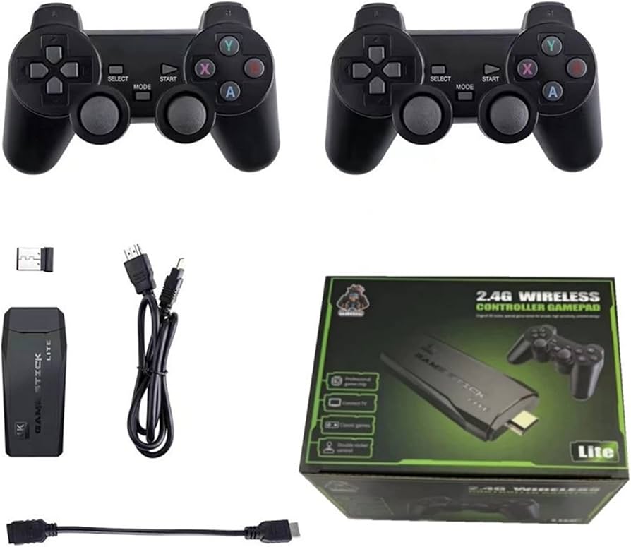 Retro Games Console, Game Stick 4k with Dual Wireless Controllers Game Consoles for TV, Video Games Console Built-In 3800+ Retro Game Console Emulator, Retro Plug & Play Gaming Console (32GB) : Amazon.co.uk: