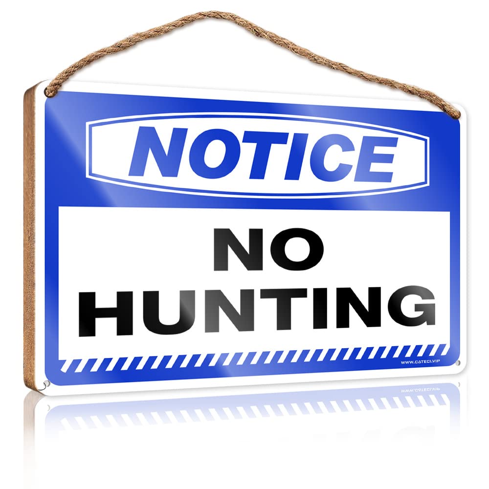 Dtha One Color Spring Signs For Home Decor Notice No Hunting Wooden Sign Rustic Wood Sign Dorm Room Accessories(23X35cm)