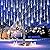 Purtuemy Christmas Lights Outdoor, Meteor Shower Lights 12 inch 8 Tubes LED Snow Falling Lights Icicle Cascading String Lights for Christmas Decoration Tree Garden Wedding Party Holiday, White