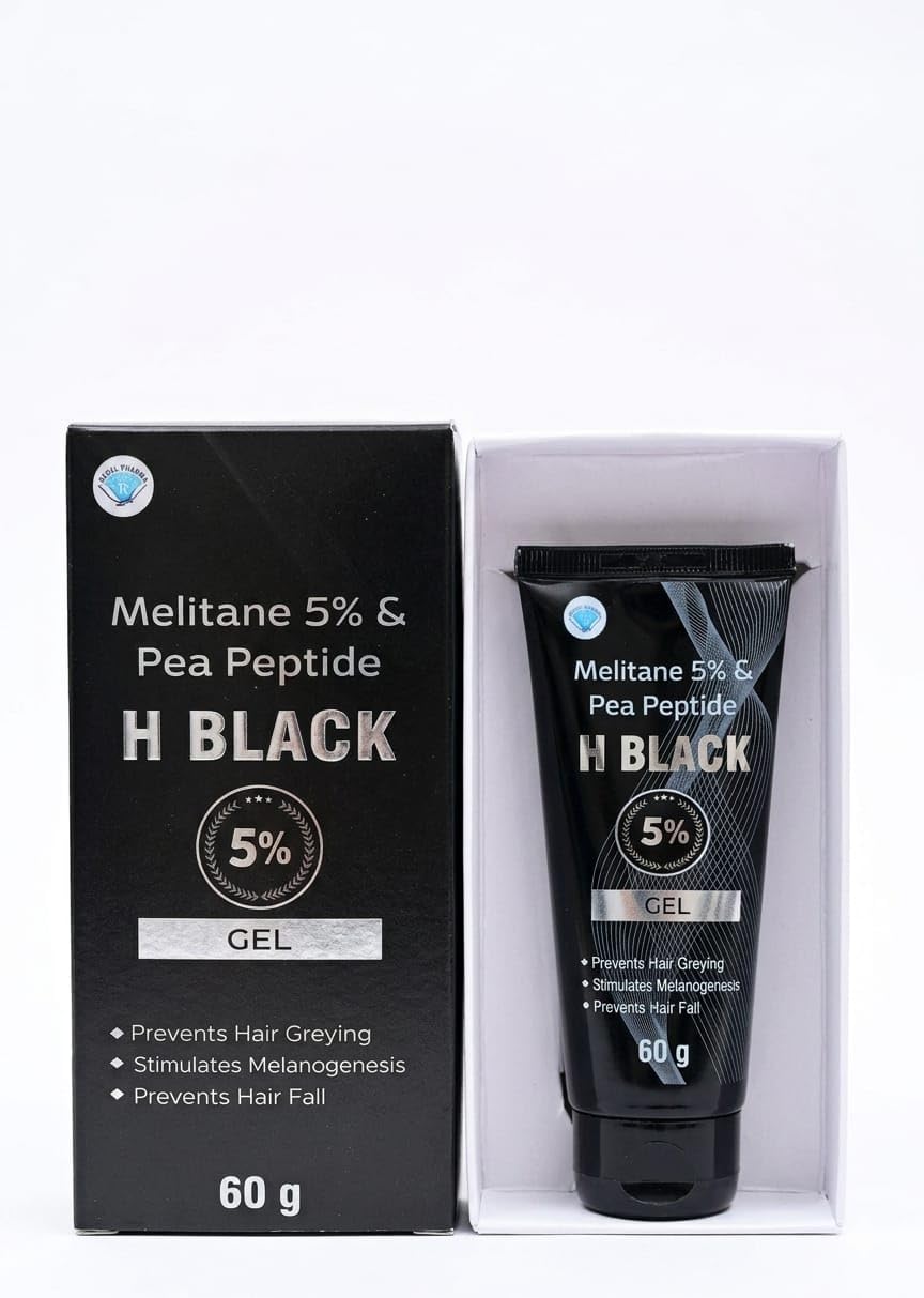 H BLACK Melitane 5% and Pea Peptide Hair Gel, Anti-Greying Treatment, Melanogenesis Stimulator, 60g-picture-53
