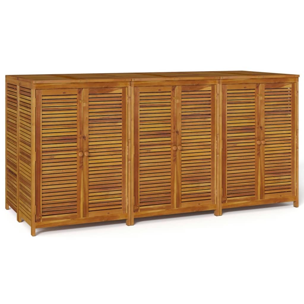 Schowek ogrodowy 210 x 87 x 104 cm, z litego drewna akacjowego, skrzynia zewnętrzna z drzwiami i wodoodporną torbą na poduszki i narzędzia