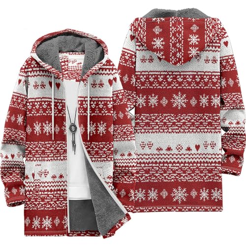 Abrigo de invierno para hombre con estampado navideño para fiestas